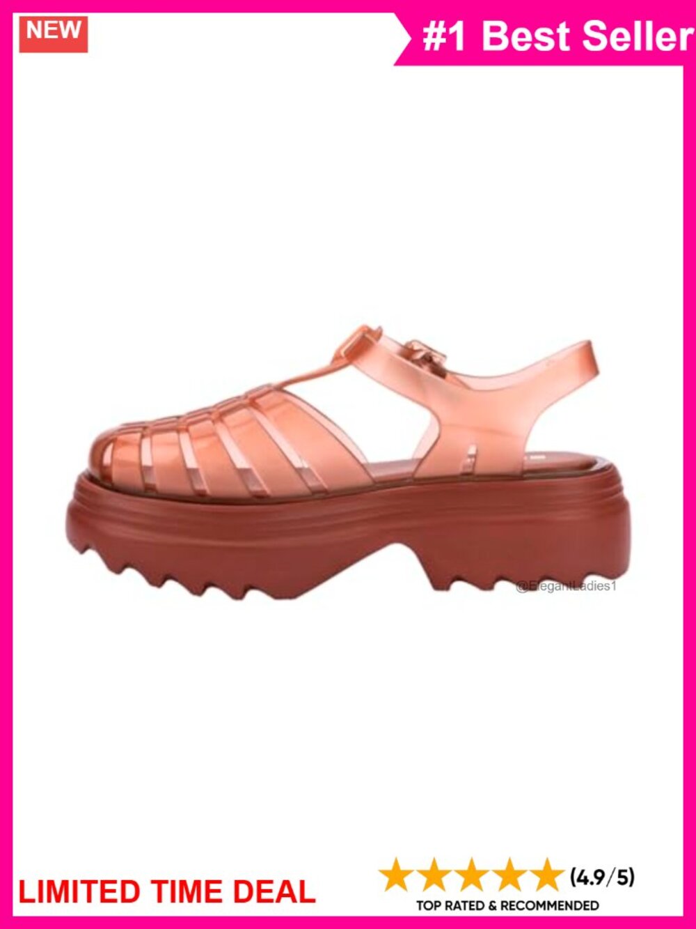 Platform Fisherman Sandals Adjustable Ankle Strap 2-Inch EVA Sole Vegan